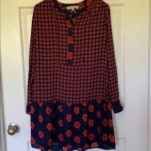 LOFT floral print drop waist dress